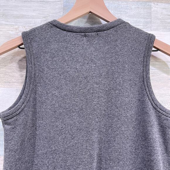 CREWCUTS J Crew Faux Fur Pocket Sweatshirt Dress Gray Sleeveless Cotton Girls 14 - Picture 4 of 7
